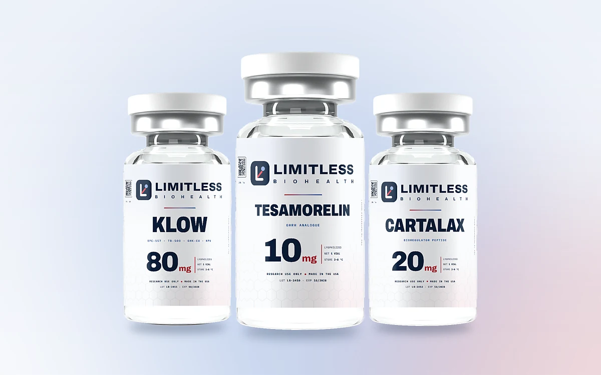 Limitless-labeled research peptide vials